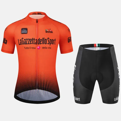 "Set Arjan heren fietskleding van hoogwaardige Castelli stof met short-sleeve en strakke professionele pasvorm voor fietstoch