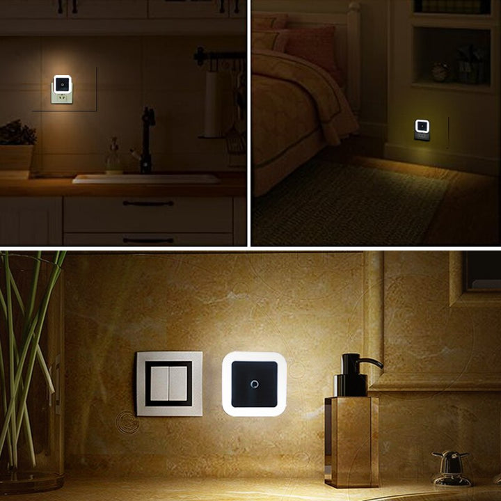 Set van 2 kindernachtlampjes met lichtsensor voor veilige nachten, ideaal voor baby- & kinderkamer.