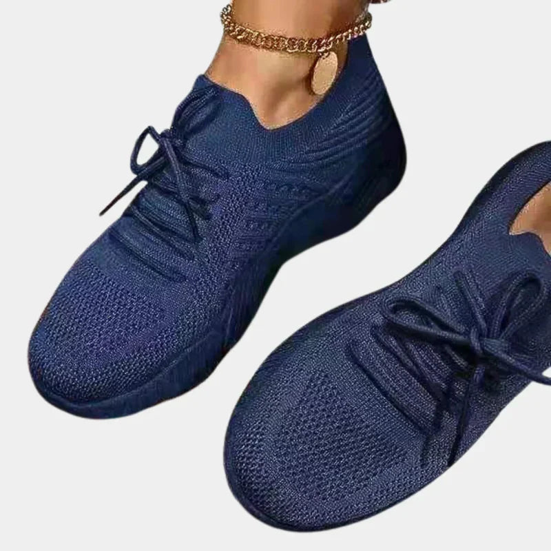 "Skye orthopedische sneakers, dames schoenen, ergonomisch ontwerp met ademende stof, lichtgrijs, vetersluiting"