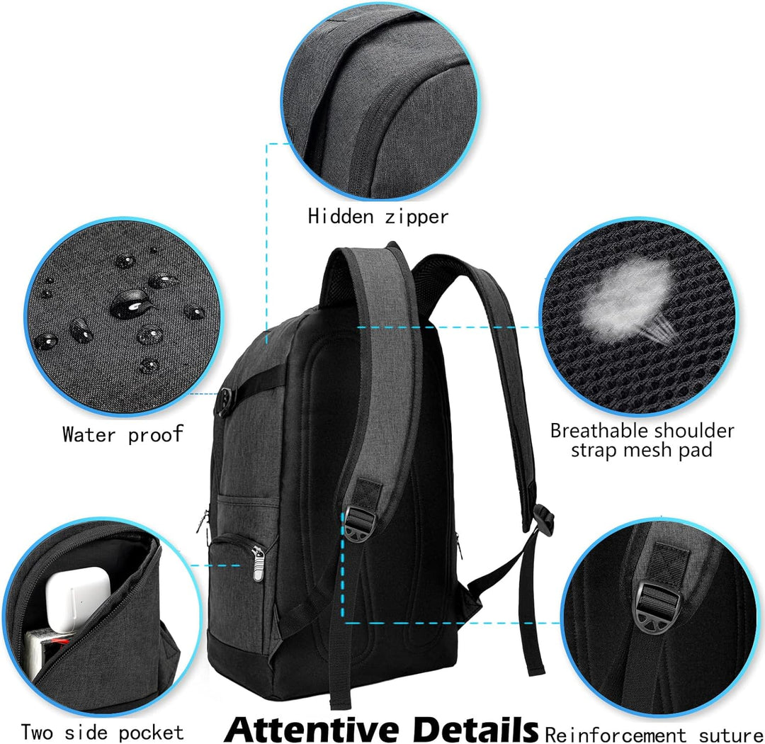 Interieur van de 15,6 inch laptoprugzak toont ruimte voor laptop, boeken en accessoires. Perfect voor studenten en werk.
