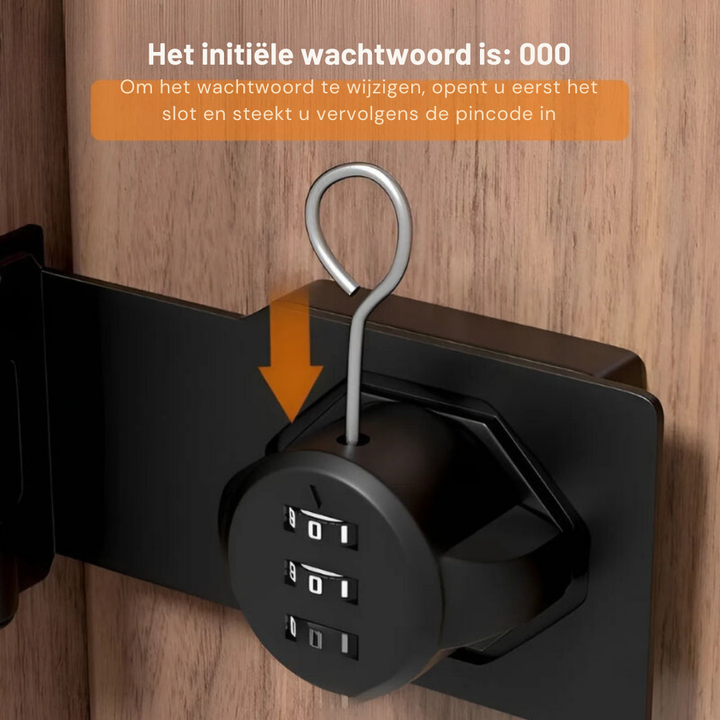 Beveilig uw spullen met dit sleutelloos cijferslot. Zwart combinatieslot voor kasten en laden, ideaal voor waardevolle items.