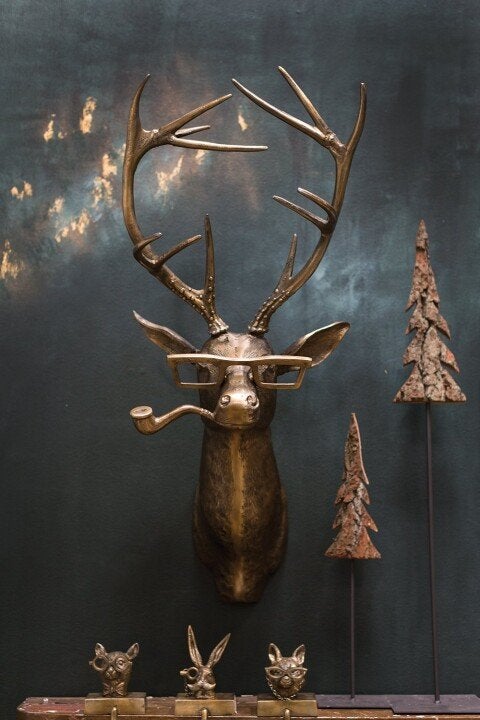 WallCritters speelse dierenhoofd muurdecoratie. Handgeschilderde kunst voor een uniek en vrolijk interieur.