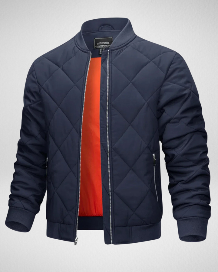 Gewatteerd herenjack in bomberstijl, casual mode voor mannen. Ideaal voor gelaagde outfits.