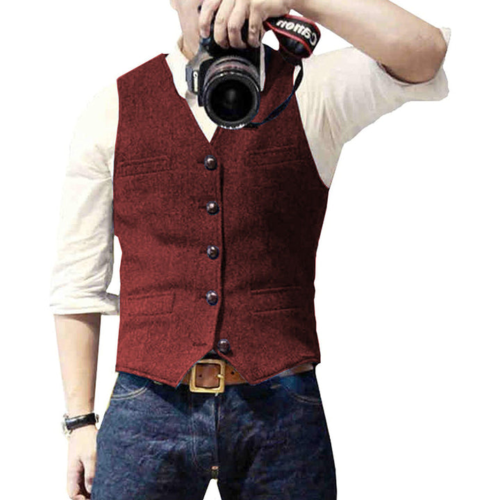 Heren gilet met subtiele textuur, elegant en klassiek heren vest, perfecte herfst mode voor een veelzijdige look.