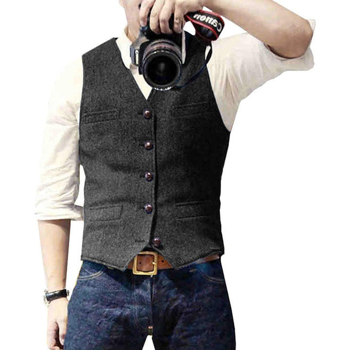 Open gedragen heren gilet, veelzijdige mode bovenkleding voor een ontspannen maar stijlvolle look, herfstklaar.