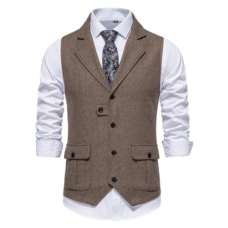 Stijlvol heren gilet vest met vintage ontwerp en klassieke knoopsluiting, perfect voor elke gelegenheid.