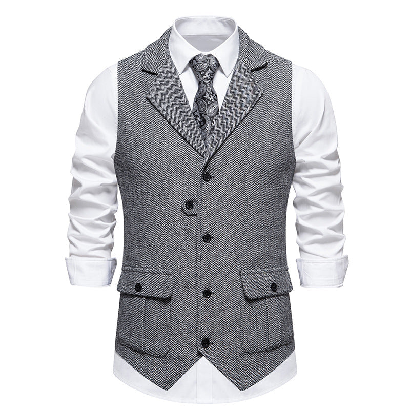 Veelzijdig heren gilet vest met knoopsluiting, geschikt voor zowel formele als casual looks. Een must-have in herenmode.