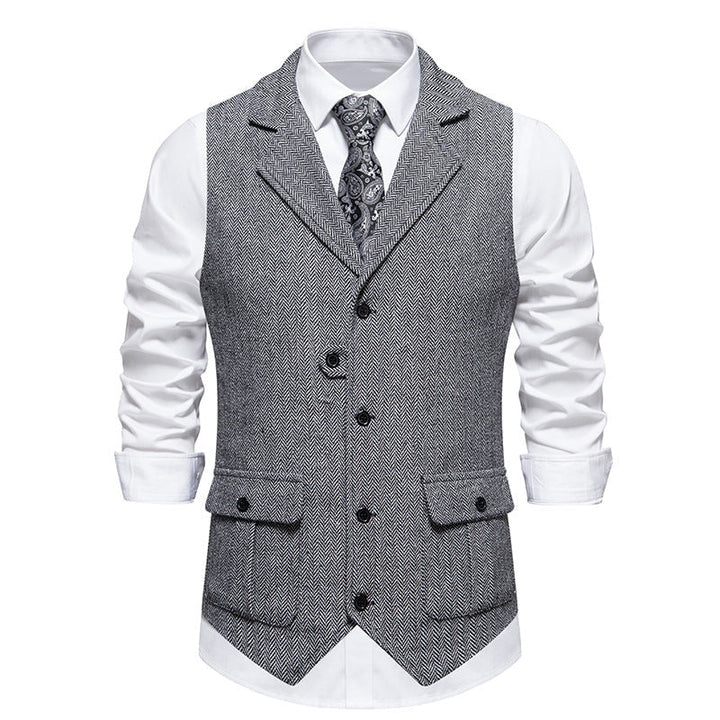Veelzijdig heren gilet vest met knoopsluiting, geschikt voor zowel formele als casual looks. Een must-have in herenmode.