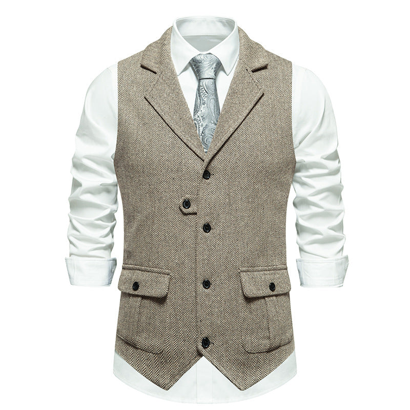 Klassiek heren gilet vest met tijdloos design en praktische knoopsluiting. Dit stijlvolle gilet is een essentieel kledingstuk.