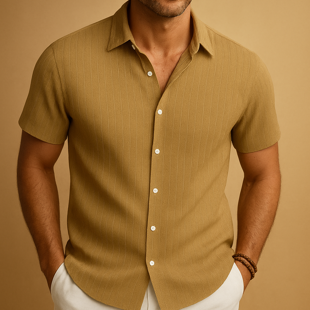 Heren zomer overhemd korte mouw, smart casual. Fris, comfortabel en ademend voor warme dagen.