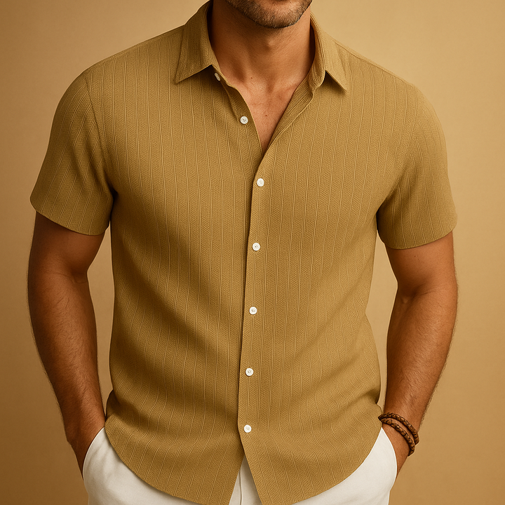 Heren zomer overhemd korte mouw, smart casual. Fris, comfortabel en ademend voor warme dagen.