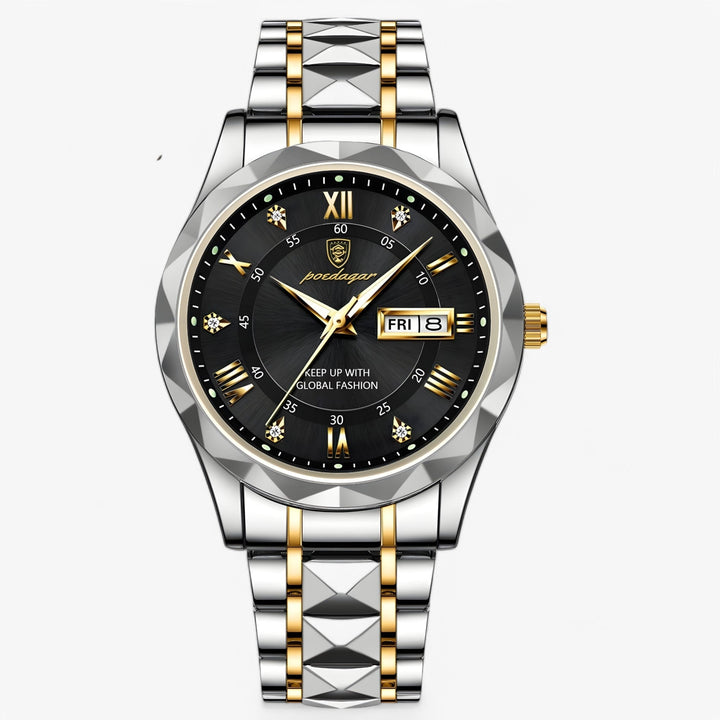 Hoogwaardig herenhorloge met quartz uurwerk, waterbestendig. Elegant accessoire man.