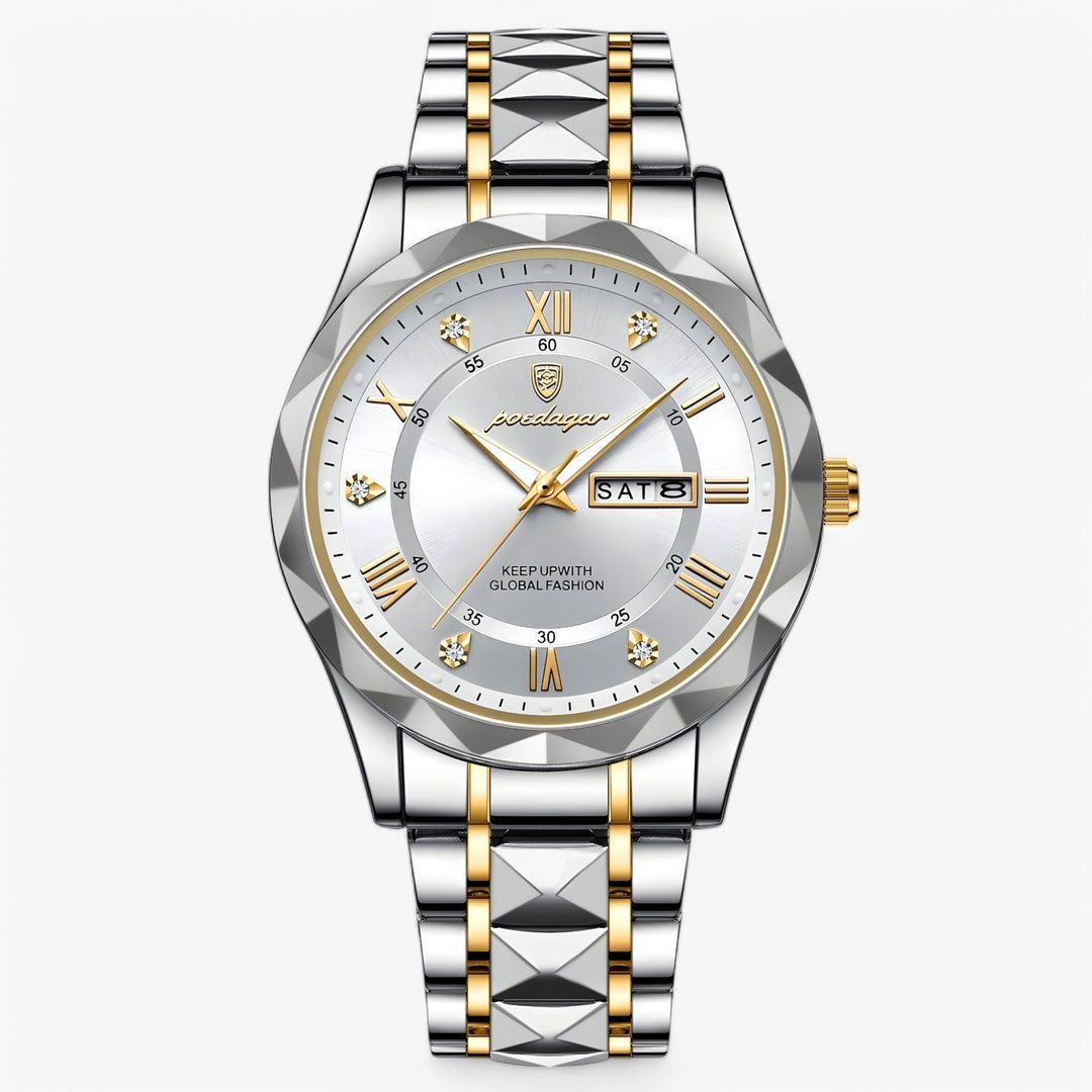 Klassiek heren polshorloge met quartz uurwerk voor nauwkeurige tijd. Waterbestendig design.