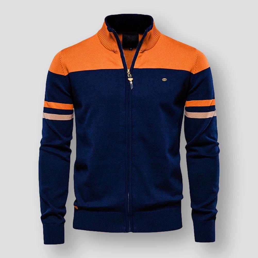 Comfortabel heren vest met kleurblokken en ritssluiting, veelzijdig voor gelaagde outfits in herenmode.