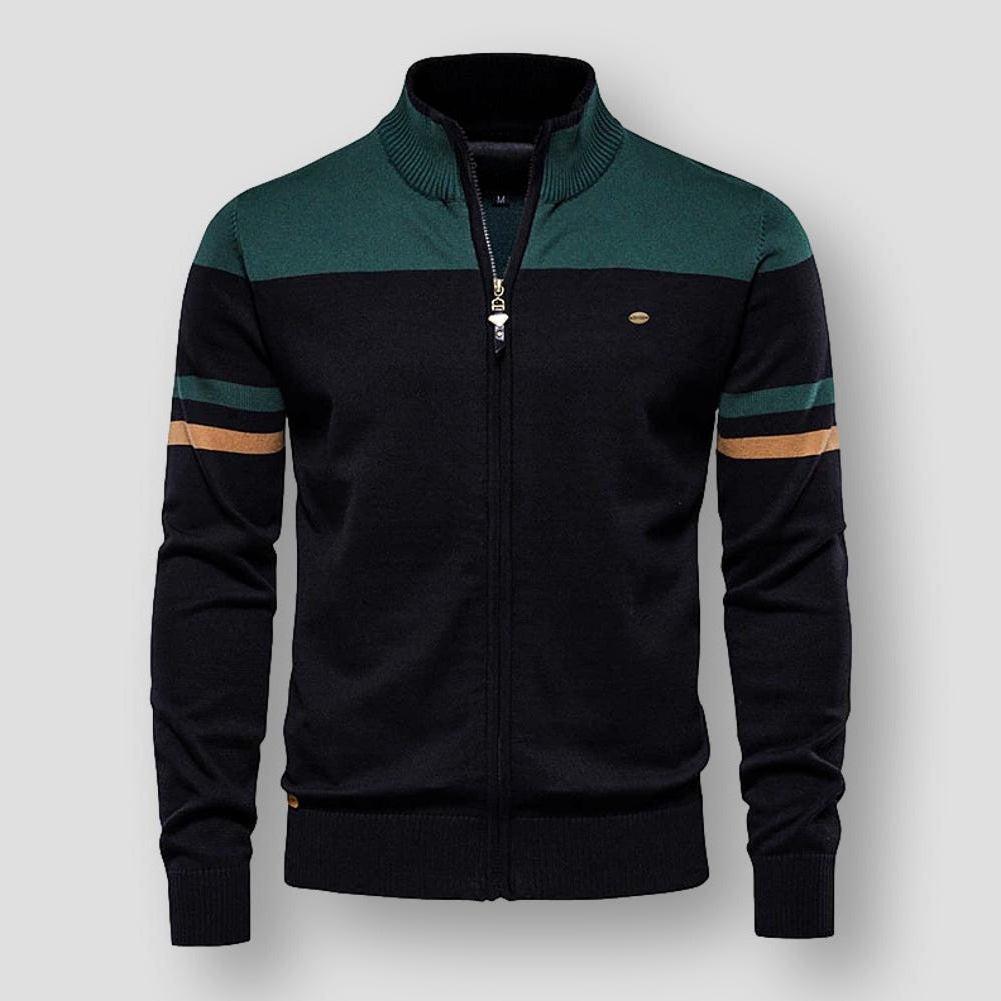 Modern heren vest met stijlvolle kleurblokken, ritssluiting; een comfortabele toevoeging aan je laagjes look.