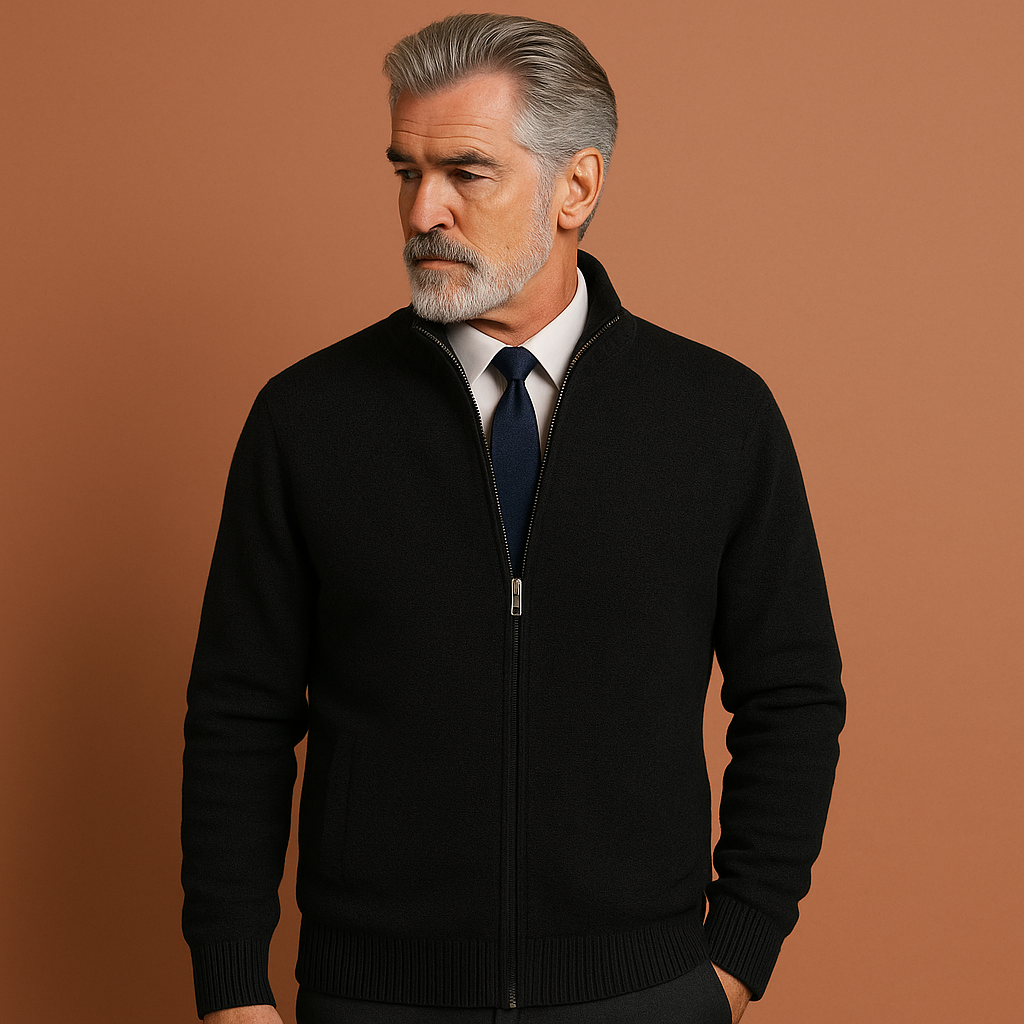 Warm en comfortabel heren kraagvest met rits, perfect voor gelaagdheid in de lente en herfst. Casual mannenvest.