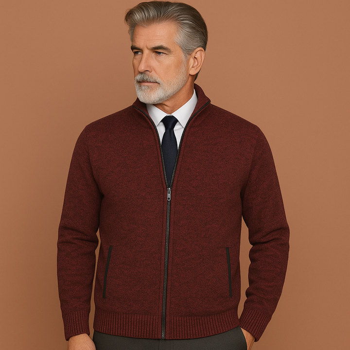 Elegant herenvest met rits en opstaande kraag, een must-have voor een stijlvolle en comfortabele lente/herfst outfit.