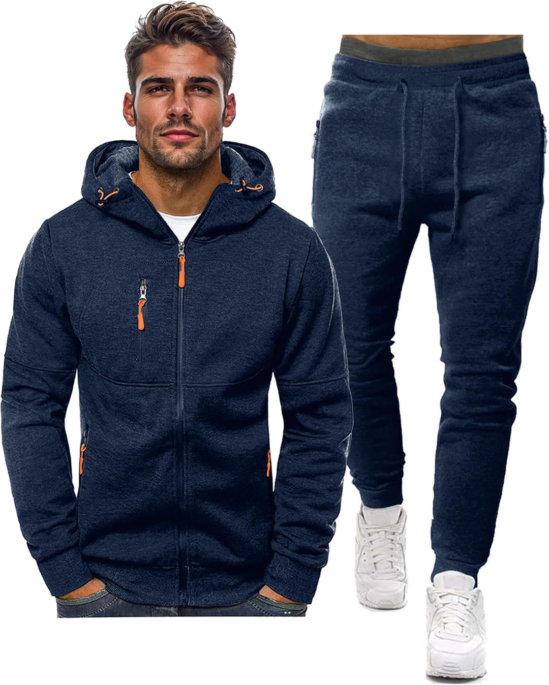 "Stijlvol Jamie trainingspak heren: ademend, grijs/slim-fit pullover en broek, ideaal voor sport en casual wear."