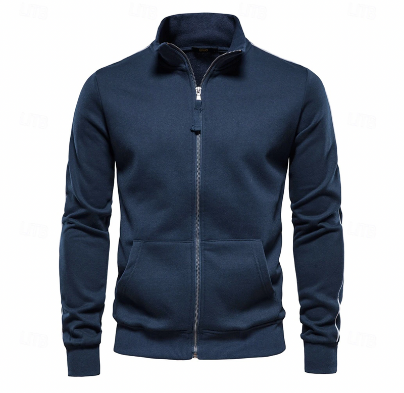 Stijlvol slim fit heren vest met rits en hoge kraag, ideaal voor een casual maar modieuze look.