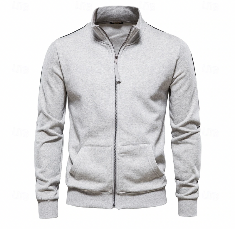 Comfortabel heren ritsvest met hoge kraag, perfect als overgangsjas voor dagelijkse, veelzijdige outfits.