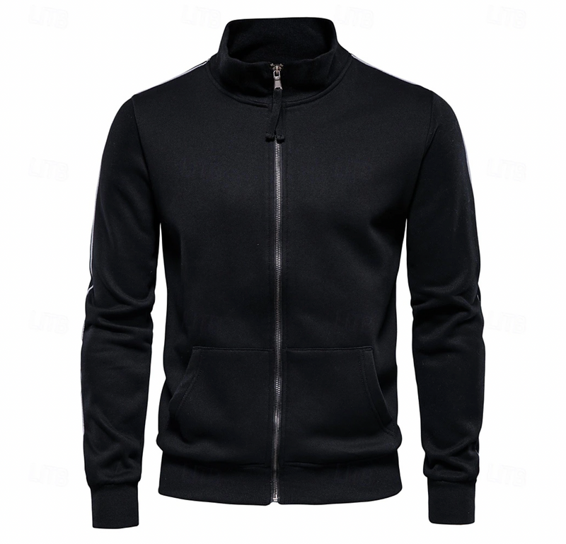 Modern slim fit heren vest met rits en opstaande kraag, een stijlvolle toevoeging aan elke garderobe.