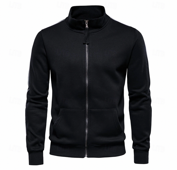 Modern slim fit heren vest met rits en opstaande kraag, een stijlvolle toevoeging aan elke garderobe.