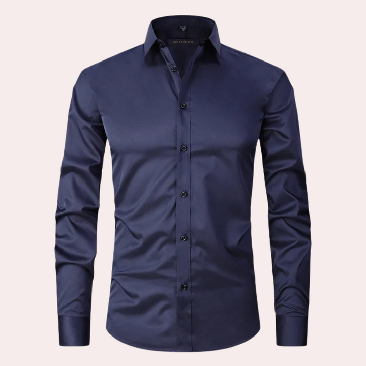 "Stijlvol Teddy Stretch Overhemd Heren met comfortabele pasvorm, verkrijgbaar in diverse zomerse kleuren zoals lichtblauw en 