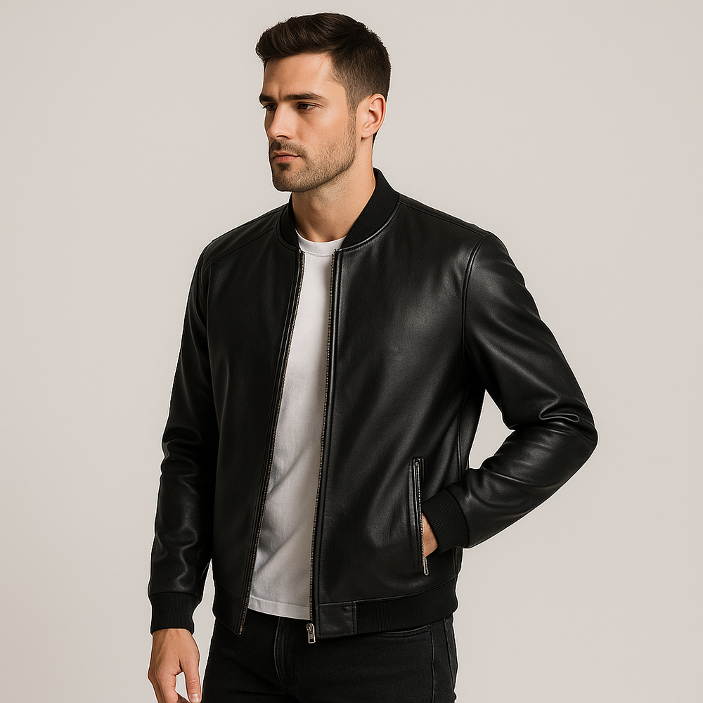 Comfortabel heren bomberjack in zwart, met een moderne pasvorm. Essentieel item voor herenmode.