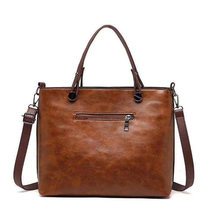 Tijdloze leren damesschoudertas, perfect mode accessoire voor een elegante look.
