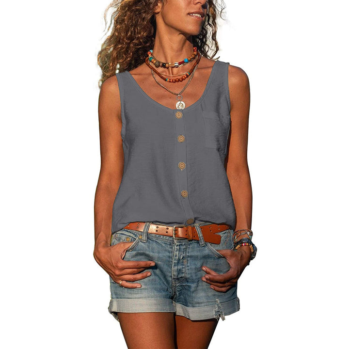 Stijlvolle dames tanktop in Ibiza stijl, perfect voor de zomer.