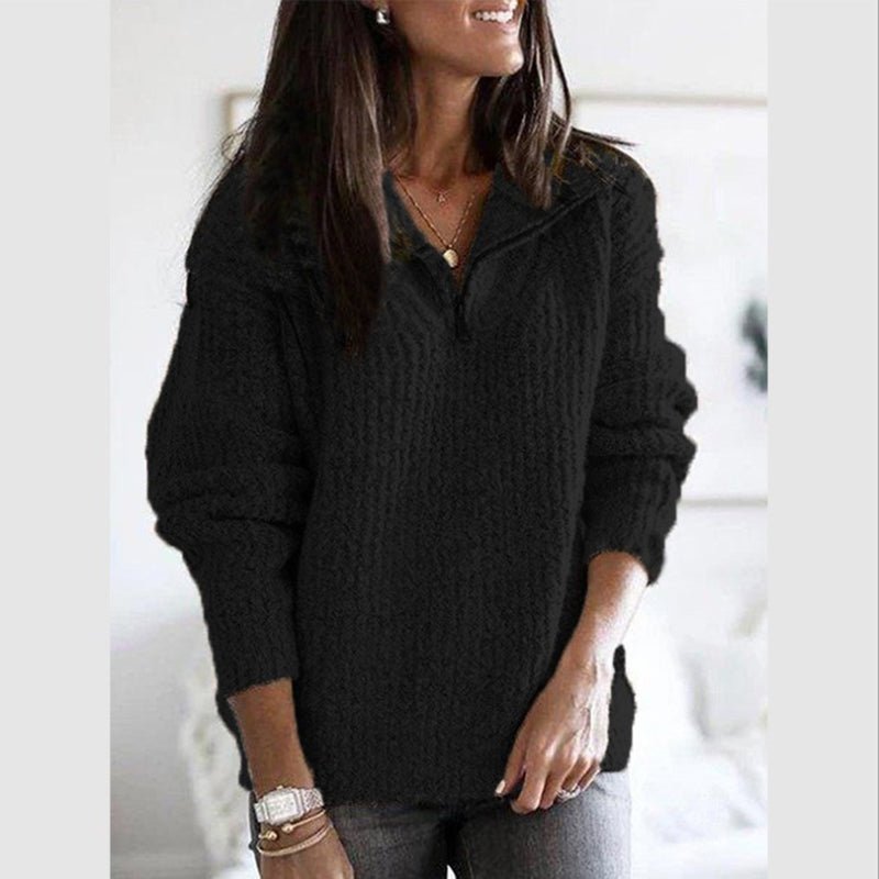 Elegante dames herfst trui met rits, veelzijdig voor zowel casual als stijlvolle outfits.
