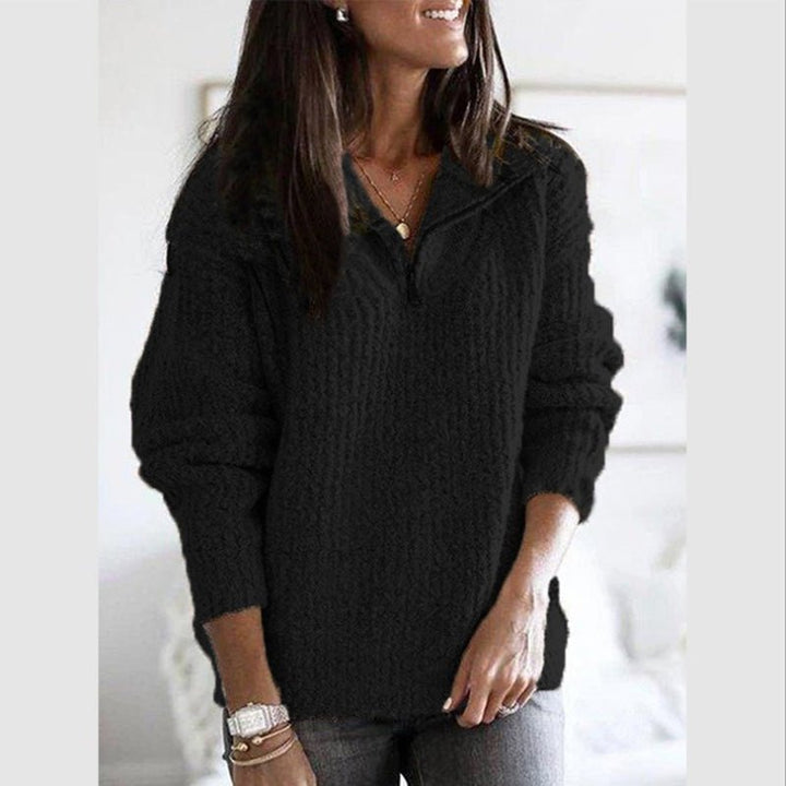 Elegante dames herfst trui met rits, veelzijdig voor zowel casual als stijlvolle outfits.