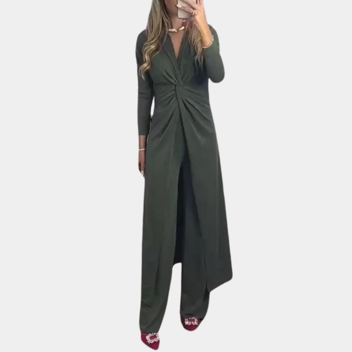 Comfortabele tweedelige dames zomer outfit, modieus en veelzijdig voor warme dagen.
