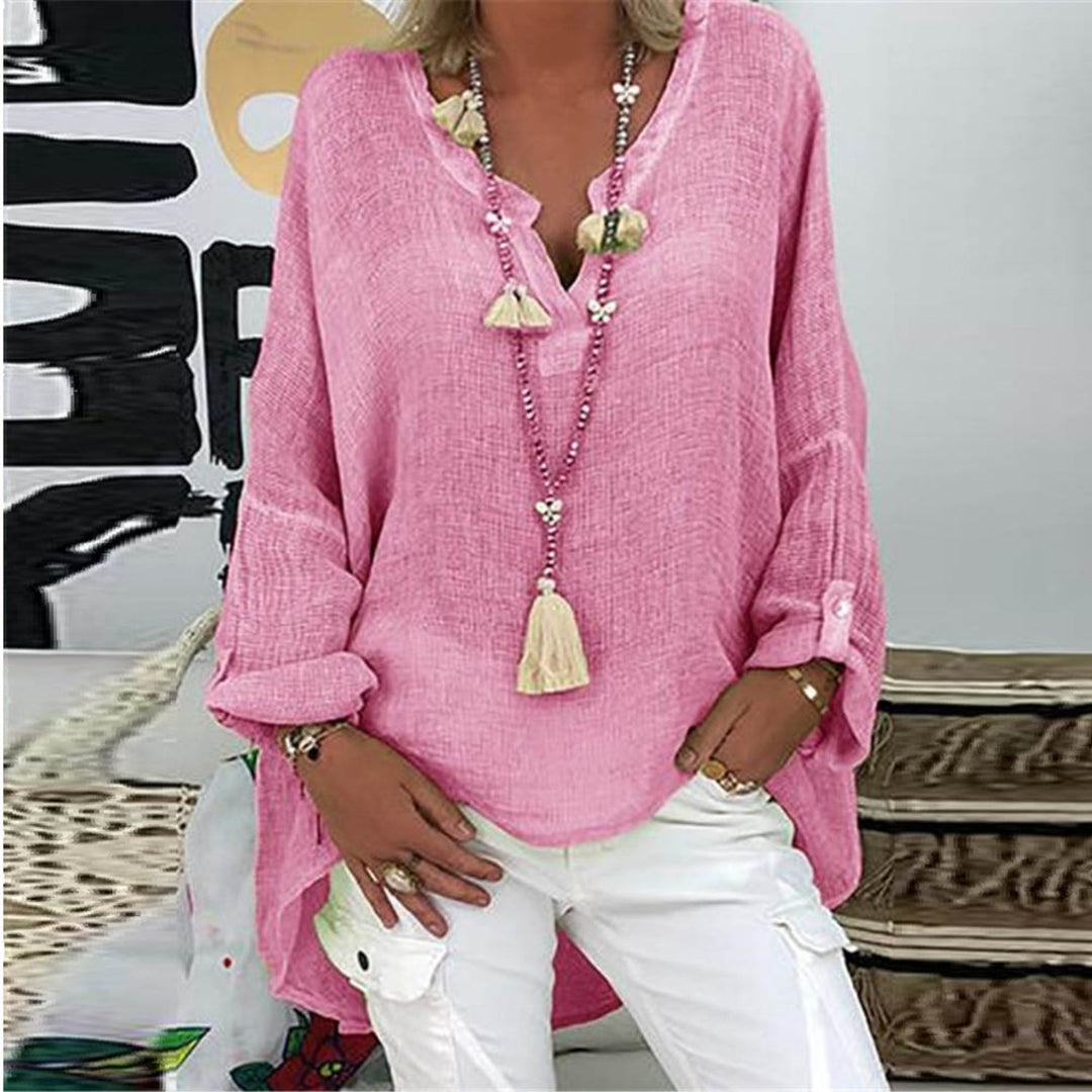 Stijlvolle blouse voor dames, comfortabel en met een losse pasvorm, ideaal voor een elegante zomerse vrijetijdslook.