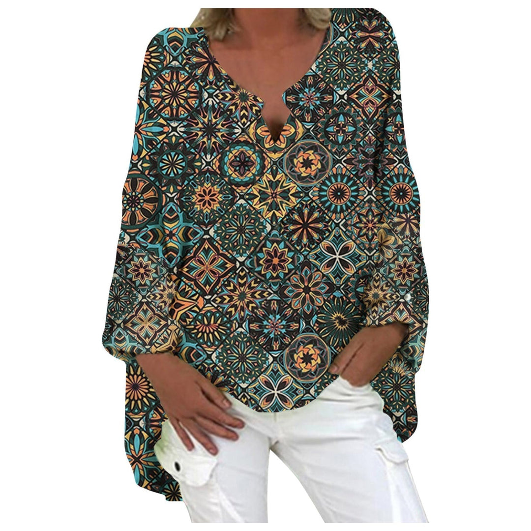 Comfortabele en elegante damesblouse, perfect voor een stijlvolle, natuurlijke zomerse vrijetijdslook, losse pasvorm.