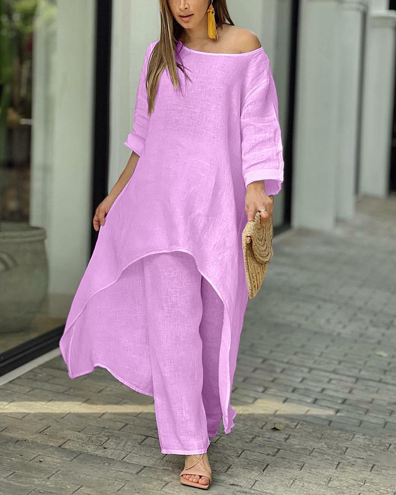 Veelzijdige dames vrijetijdsset, perfect voor ontspanning thuis of een casual dagje uit in de zomer.