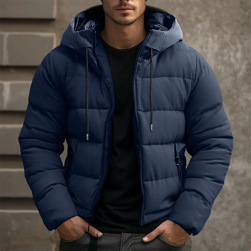 Stijlvolle Finn heren gevoerde winterjas. Warme, weerbestendige pufferjas voor mannen, ideaal voor koud weer.