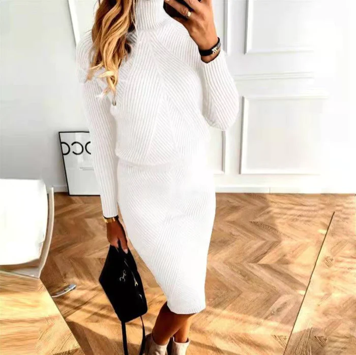 Veelzijdige dames gebreide truijurk, geschikt voor zowel casual als elegante dagelijkse outfits.