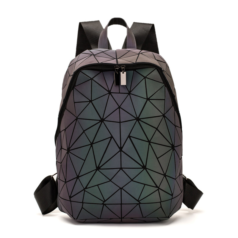 Opvallende Gina glow in the dark tas voor dames, met geometrisch design. Te dragen als schoudertas of handtas.