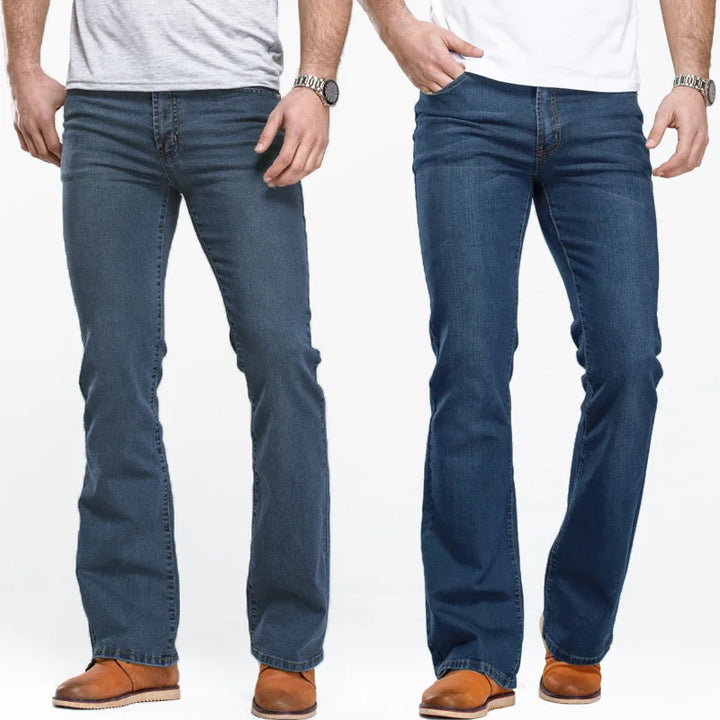 Stijlvolle heren bootcut jeans, perfect voor een casual maar modieuze look. Tijdloze herenmode.