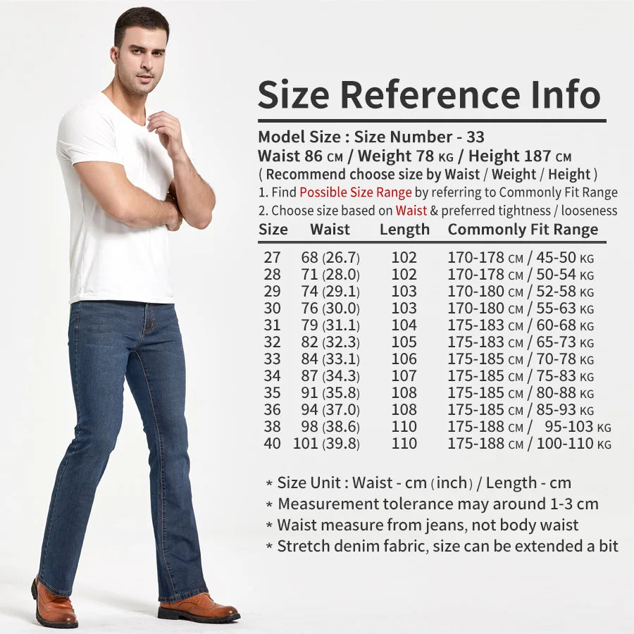 Casual en stijlvolle heren bootcut jeans, veelzijdig te combineren voor diverse outfits.