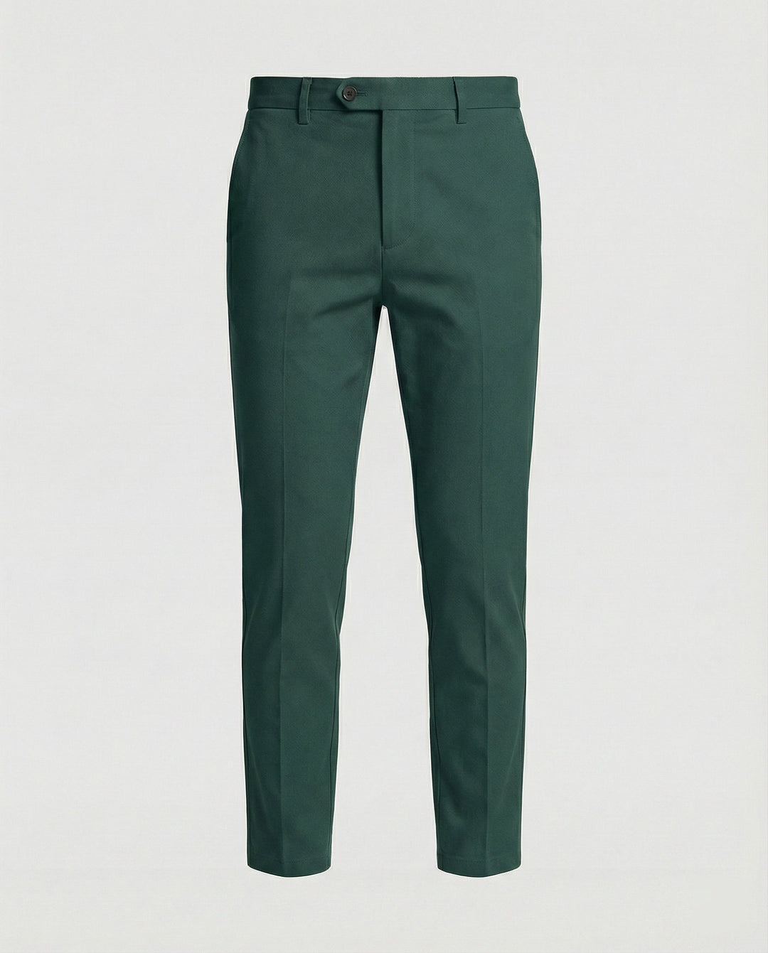 Man draagt stijlvolle heren chino broek met rechte pijp, gekleed maar comfortabel, perfect voor dagelijks gebruik.