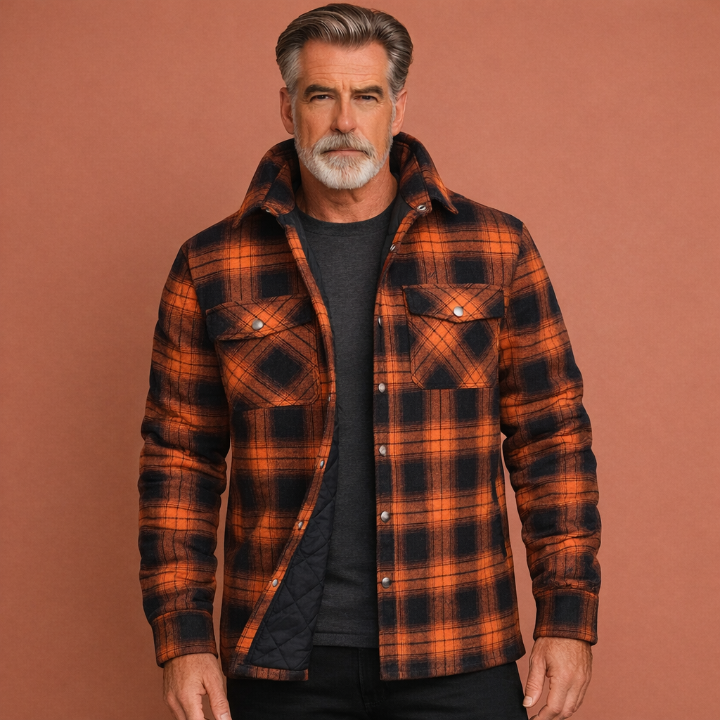 Stijlvolle heren geruite overshirt jas, veelzijdig voor casual herfst- en wintermode.