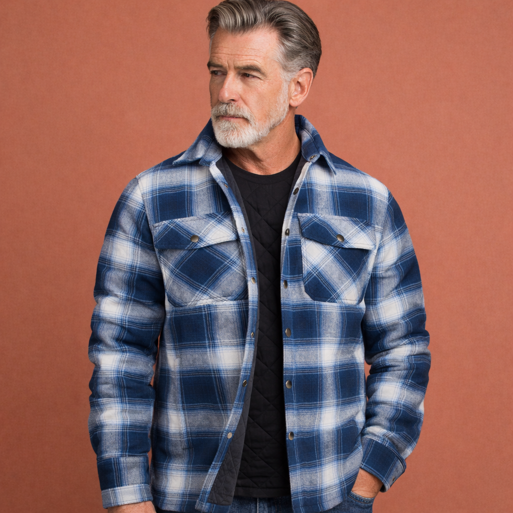Heren geruite overshirt jas: stijlvolle bovenkleding die warmte en comfort biedt.