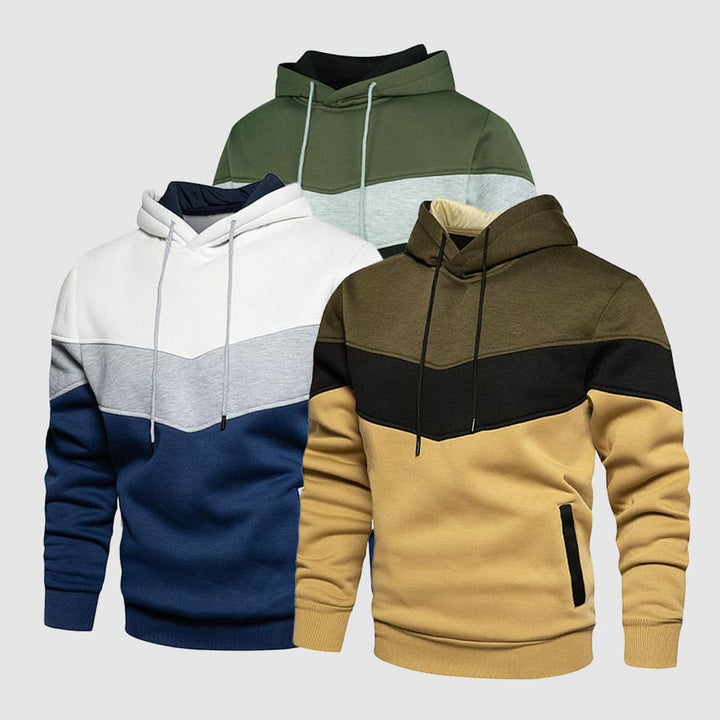 Casual heren hoodie met kleurblok design en capuchon, een warme en stijlvolle trui voor mannen.