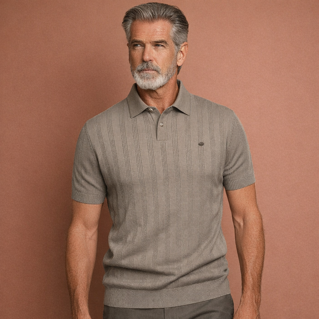 Ademende heren merinowol polo in fijne knit, perfect voor lente en zomer. Biedt stijl en comfort de hele dag.