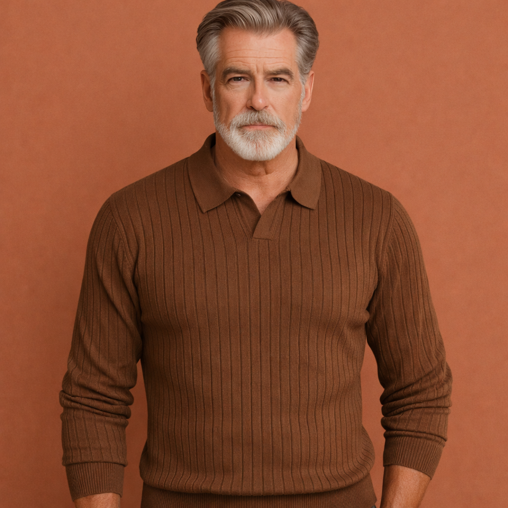 Warme heren polotrui voor de winter, met comfortabele kraag. Perfecte stijlvolle herfstmode casual trui.