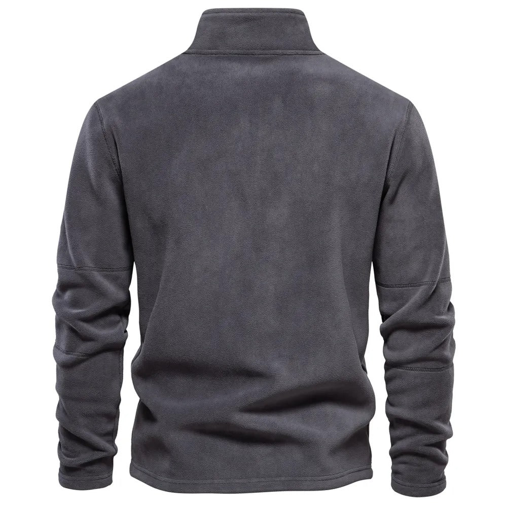 Warme heren sweater met halve rits, perfect voor wintermode. Comfortabel en stijlvol voor elke man.
