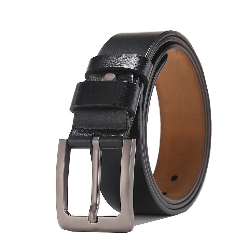 Heren riem met verfijnde unieke afwerking en glanzende pin-gesp, een essentieel modeaccessoire.