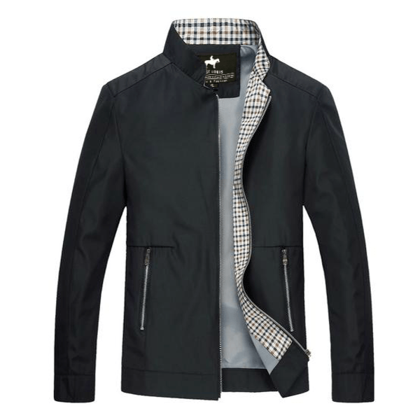 Stijlvolle heren tussenjas met ruitpatroon, ideaal voor lente of herfst. Modieus en comfortabel.
